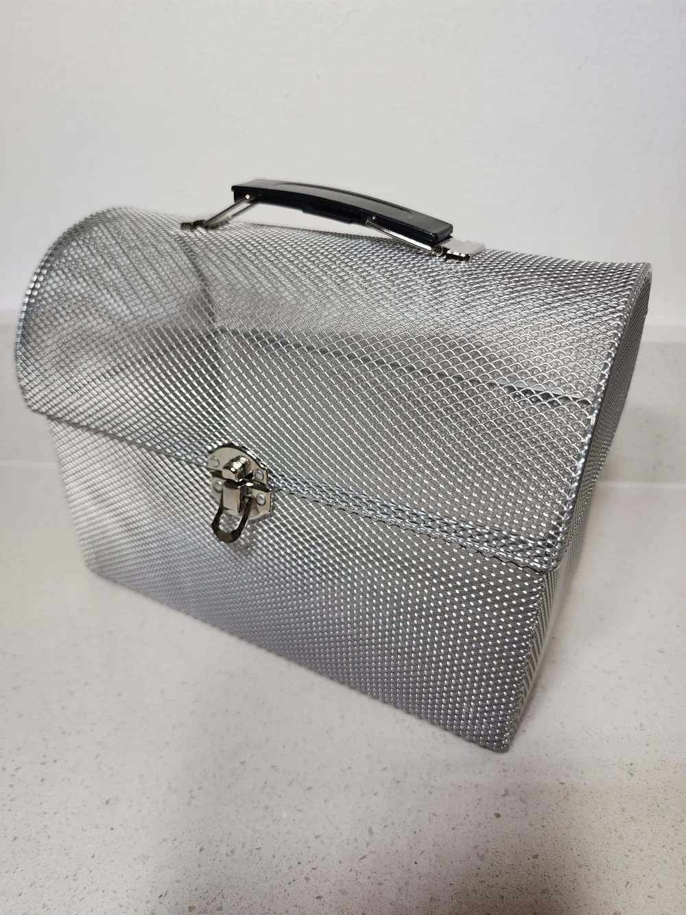 Metal Mesh Storage Box - Silver Organizer Chest New No Tags